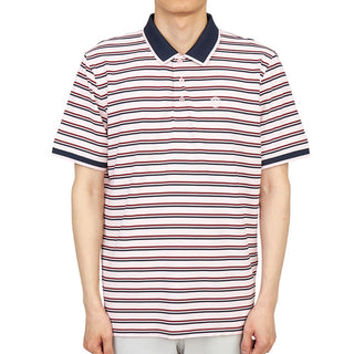 G/FORE Perforated Multi Stripe Tech Jersey Rib Collar Polo