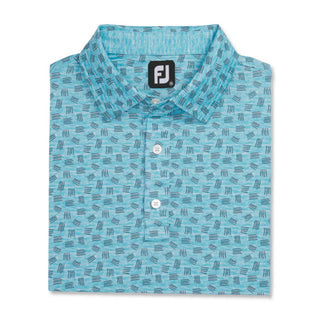 FootJoy Sketched Print Self Collar Men's Polo (Athletic Fit)
