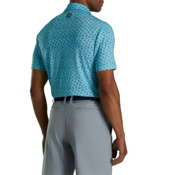 FootJoy Sketched Print Self Collar Men's Polo (Athletic Fit)