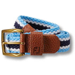 Buy true-blue-navy-white FootJoy Striped Braided Men's Belt