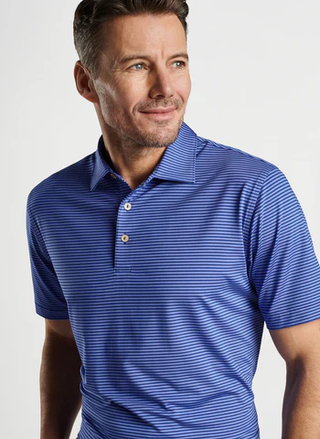 Buy snv Peter Millar Men's Maritime / Cottage Blue Hales Performance Jersey Polo