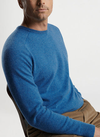 Buy brook-blue Peter Millar Men's Artisan Crafted Cashmere Flex Crew