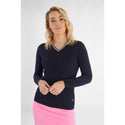 Green Lamb Madison Cable V-Neck Sweater
