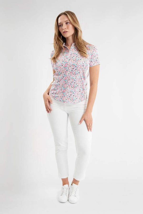 Green Lab Golf Color Green Lamb Odelle Printed Polo | Golf Suite Shop