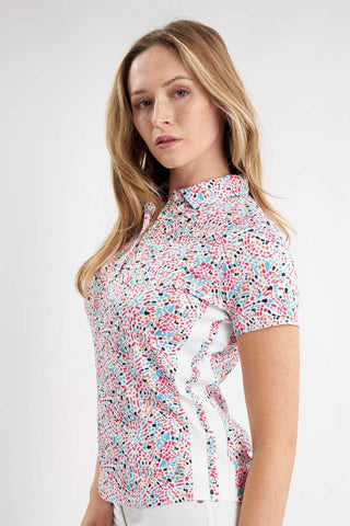 Green Lamb ODELLE PRINTED POLO: Vibrant Style Meets Performance - size 10