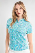 Green Lamb ODELLE PRINTED POLO: Vibrant Style Meets Performance - size 10