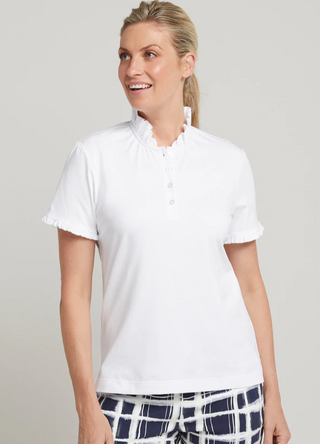 Buy white Forrest Golf Steph Ruffle Polo
