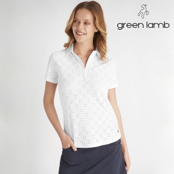 Green Lamb Naira Broderie Anglaise Polo - size 10