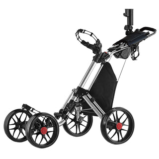 Buy silver CaddyTek CaddyCruiser ONE Pro One-Click Folding 4-Wheel Golf Push Cart
