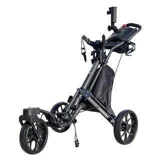 CaddyTek CaddyLite EZ-S Pro One-Click Folding 3-Wheel Golf Buggy with Swivel Front Wheel