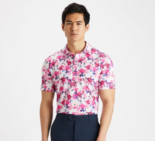 G/FORE Photo Floral Tech Jersey Polo